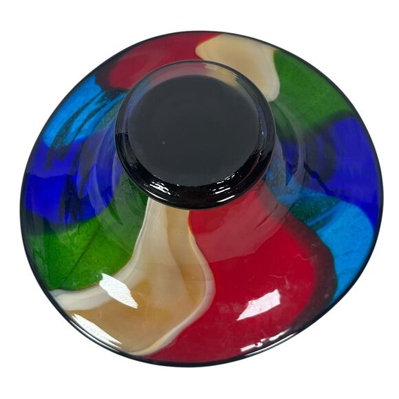 Millefiori Murano Hand Blown Italian Art Glass Large Centerpiece Bowl Rainbow - Picture 8 of 11